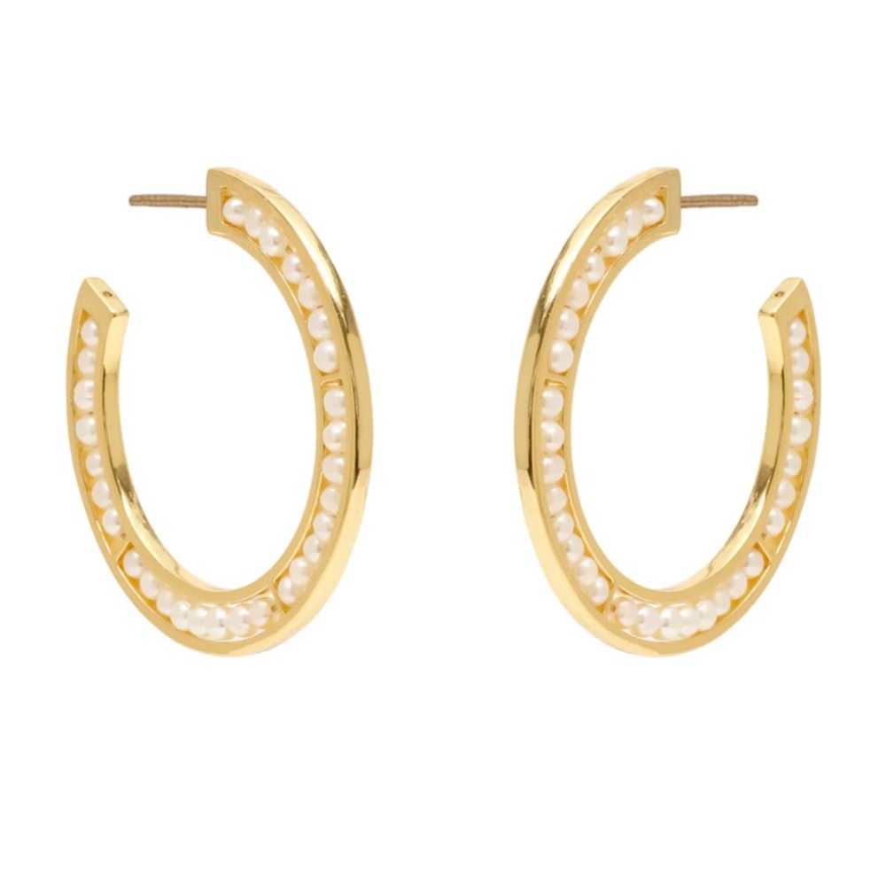 LUX BETTY HOOPS WHITE GOLD by Mignonne Gavigan